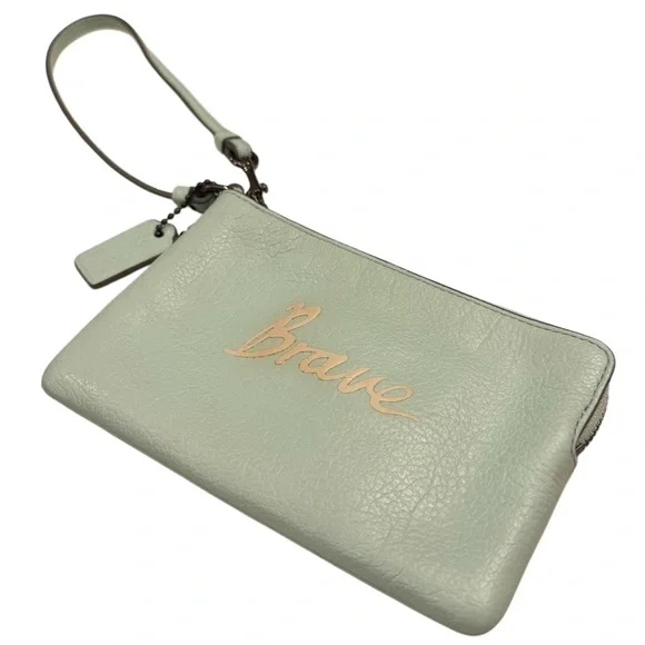Coach Brave Mint Green Wristlet - Picture 6 of 9